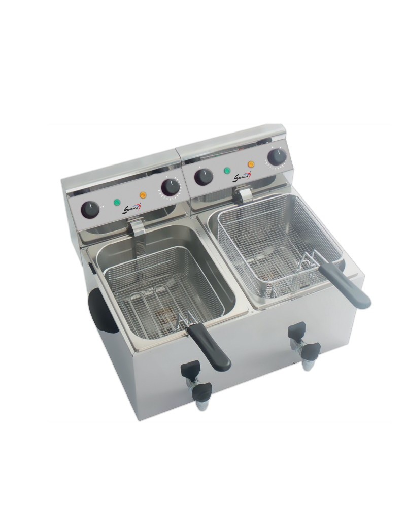 Friteuse de table 2 cuves - Sofraca - Equipement CHR
